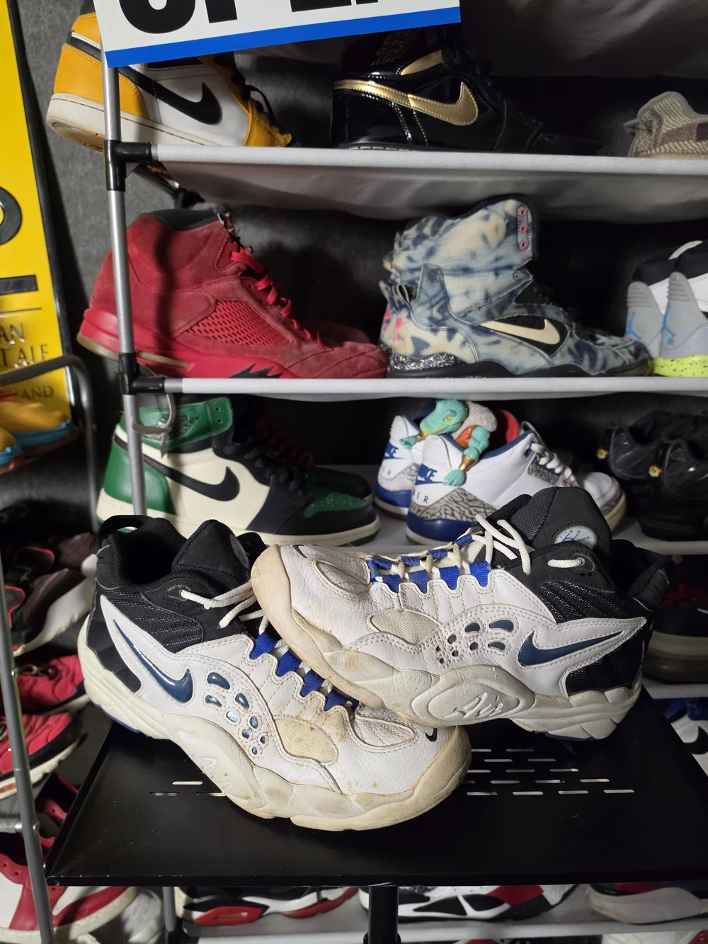 🔥 Nike Air Uptempo 1998 Good Shape! Black White Blue Retro Men Size 10 Sneakers